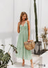 Dusty Blue Boho Midi Dress